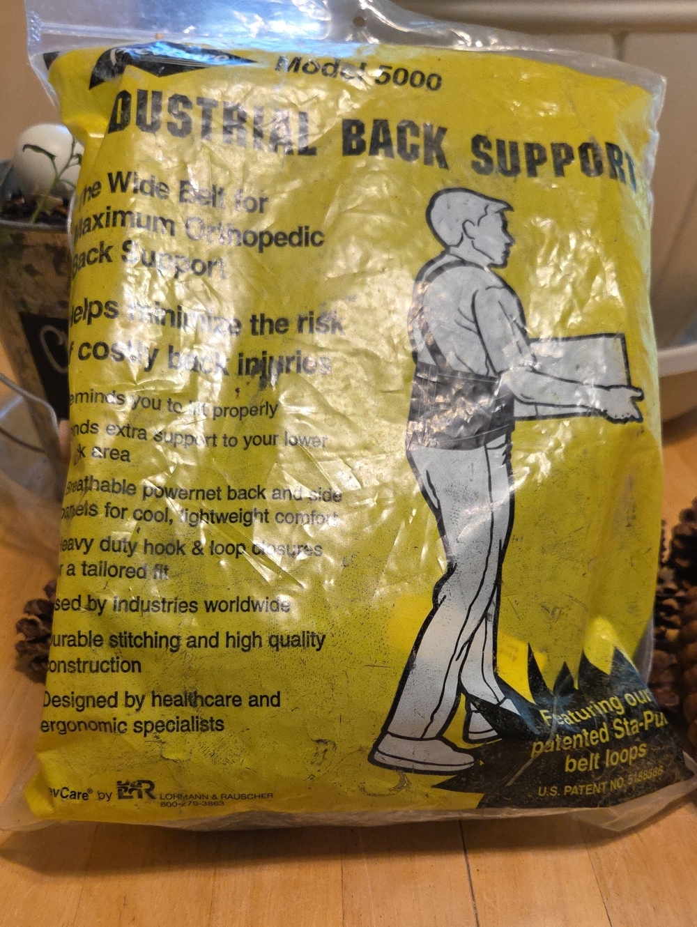 Industrial Back Support - Yellow Packaged Support